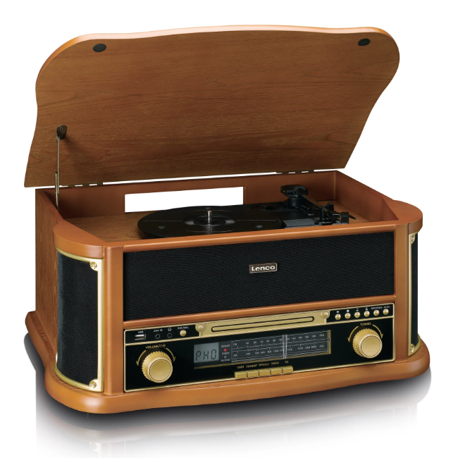 Classic Phono Retro Turntable - 8 In1 - Wood | TCD-2551WD - Image 4