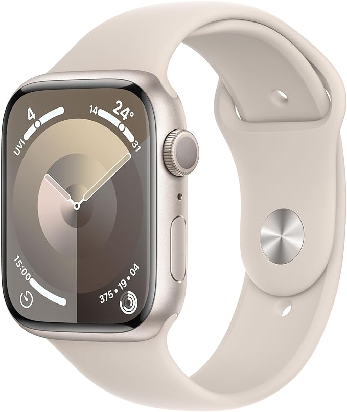 Apple Watch Series 9 | 45mm | Starlight Aluminium Case with Starlight Sport Band M/L | MR973QA Apple Watch Series 9 | 45mm | Starlight Aluminium Case with Starlight Sport Band M/L | MR973QA