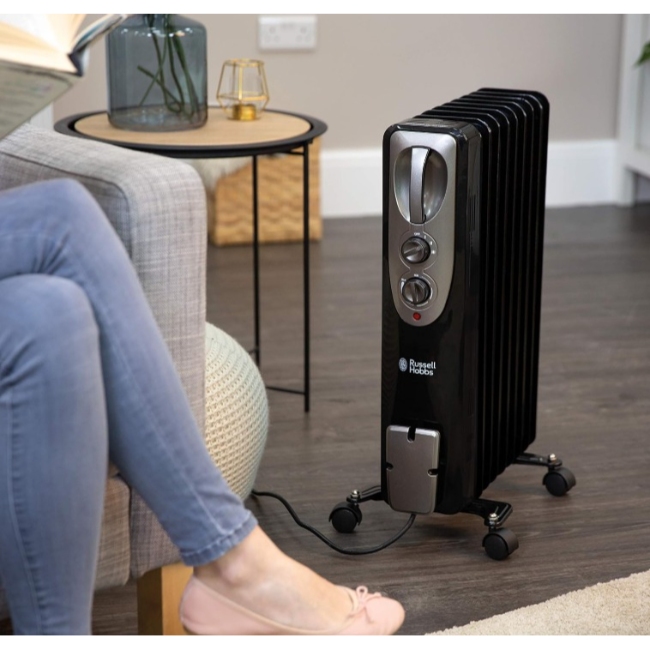 Russell Hobs Oil Radiator 2kw | Black | RHOFR5002B - Image 5