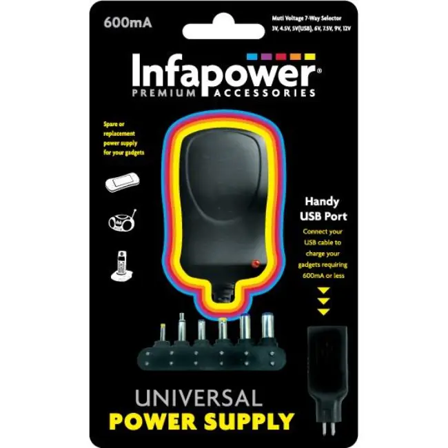 Infapower P001 600mA Universal Power Supply | 210343 Infapower P001 600mA Universal Power Supply | 210343