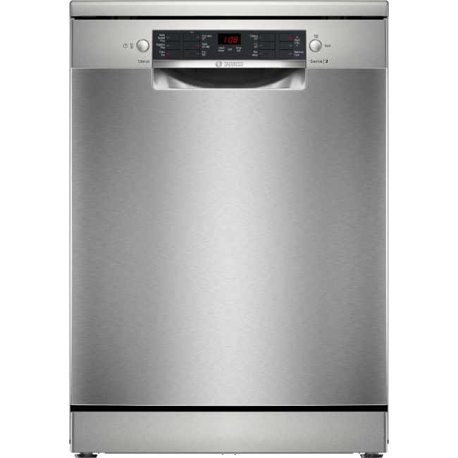 Bosch Series 2 Freestanding Dishwasher - Brushed Steel | SMS26AI08G Bosch Series 2 Freestanding Dishwasher - Brushed Steel | SMS26AI08G