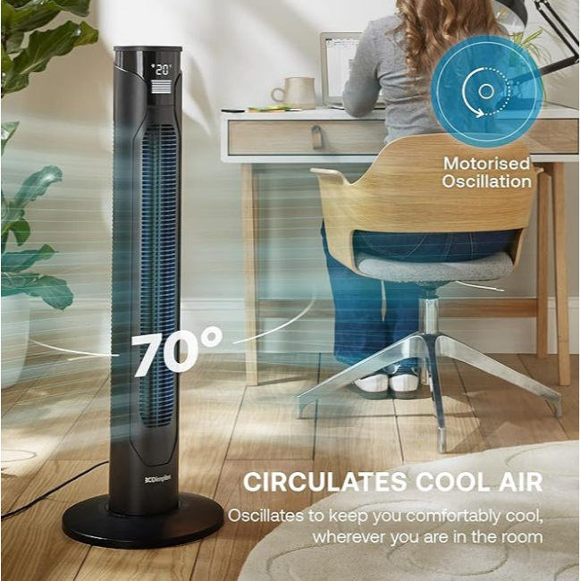 Dimplex Tower Cooling Fan | Quiet Cooling | Black | DXACF - Image 2