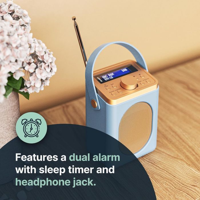 Majority Little Shelford Portable Radio | DAB+ Bluetooth | Duck Egg Blue | LSHDABDUK - Image 3