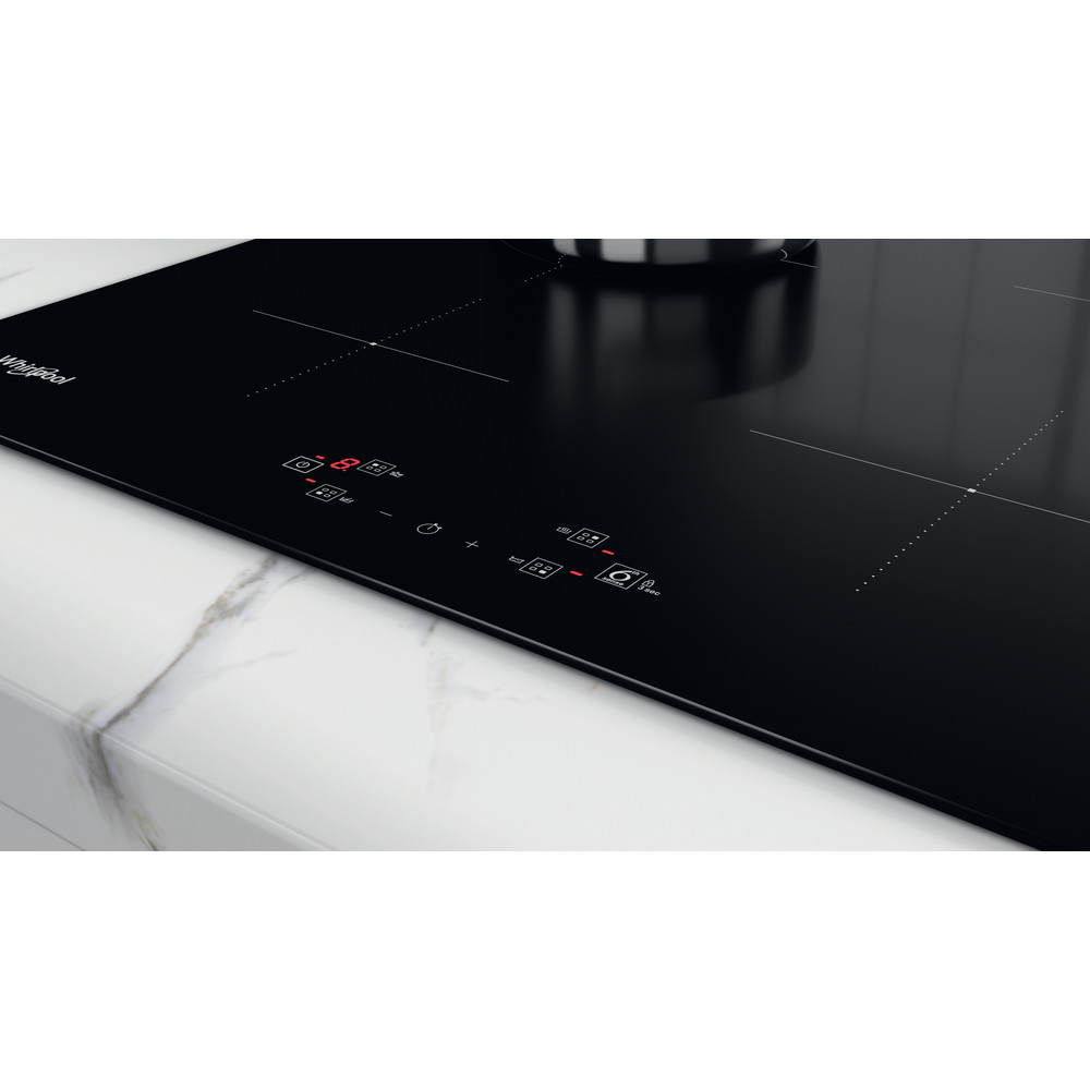 Whirlpool 60cm 6th Sense Induction Hob 4 Zone - Black Glass | WSQ2160NE - Image 4