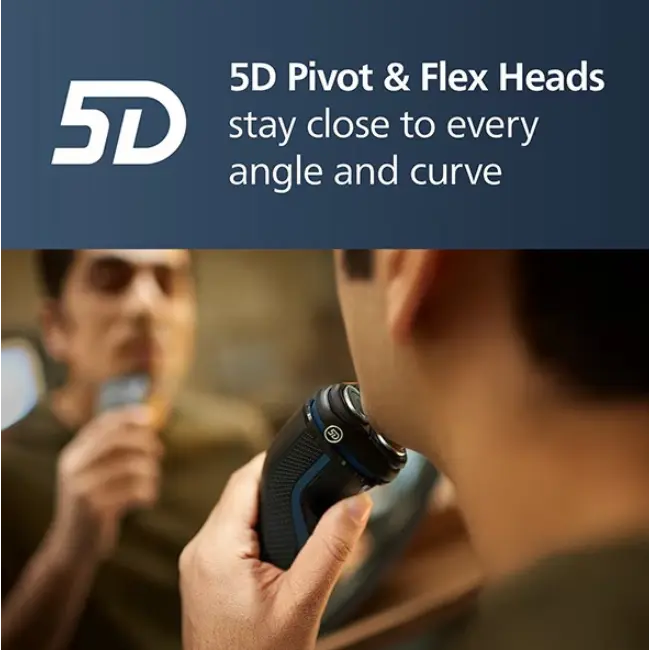 Philips Wet & Dry Shaver Series 3000 | 5D Flex & Pivot Heads & Pop-up Trimmer | S3144-00 - Image 4