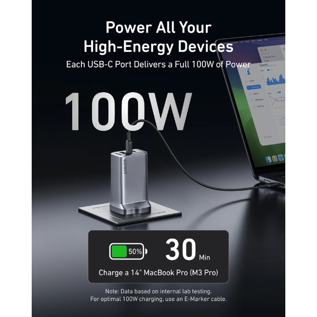 Anker Prime Wall Charger | 3 Ports | 100w | A2688241 - Image 3