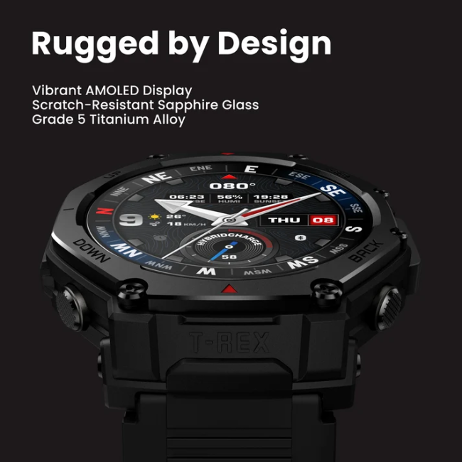 Amazfit T-Rex 3 Pro 48mm Smart Watch - Black | 146-W2443EU1N - Image 3