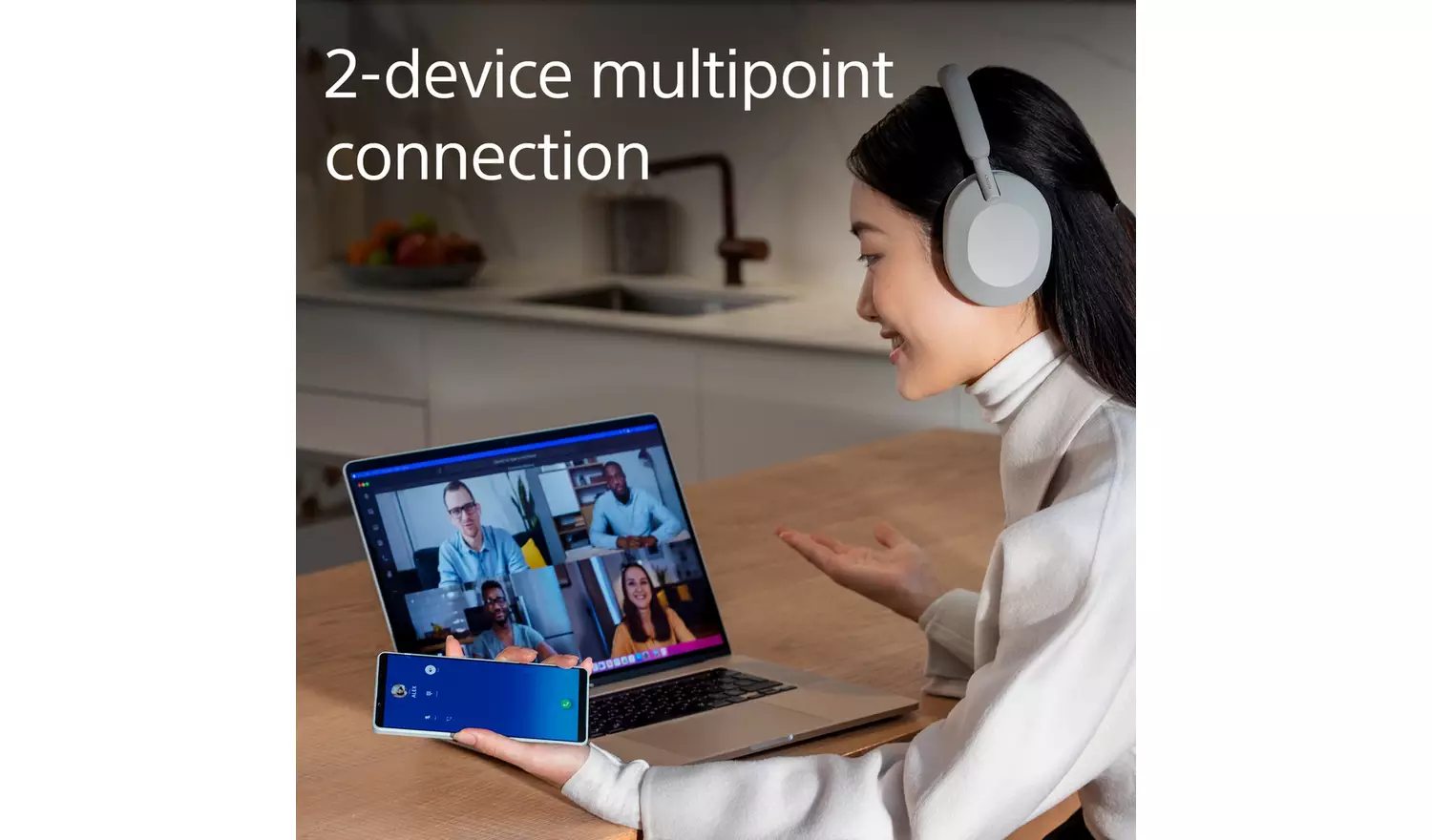 Sony True Wirless Noise Cancelling Headphones - Silver | WH1000XM5S.CE7 - Image 8