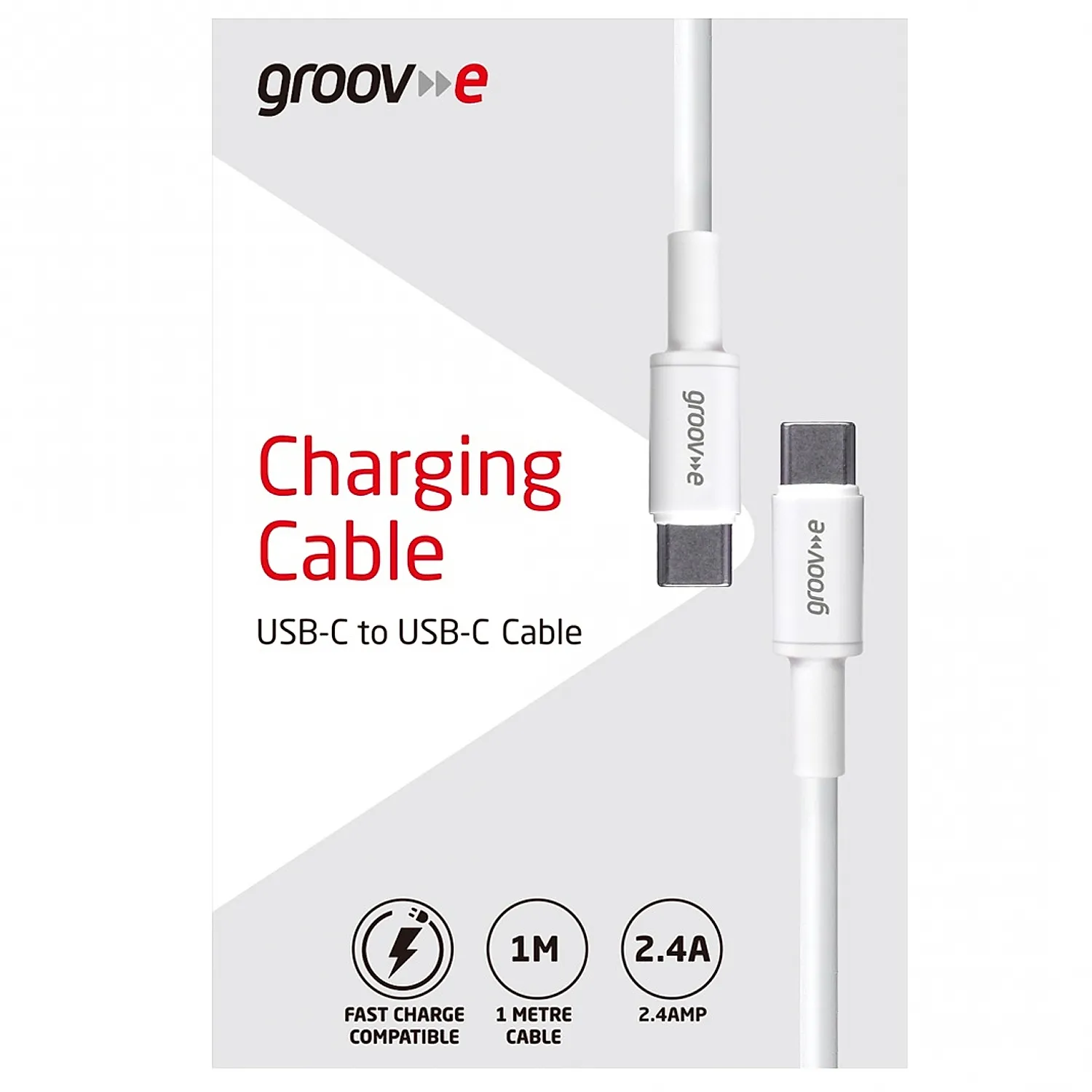 Groove USB-C To USB-C Charging Cable 1M - White | GVMA021WE Groove USB-C To USB-C Charging Cable 1M - White | GVMA021WE