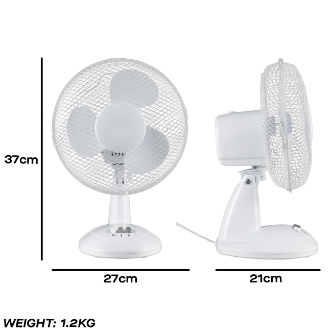 Daewoo 9" Oscillating Desk Fan | White | 823493 - Image 6