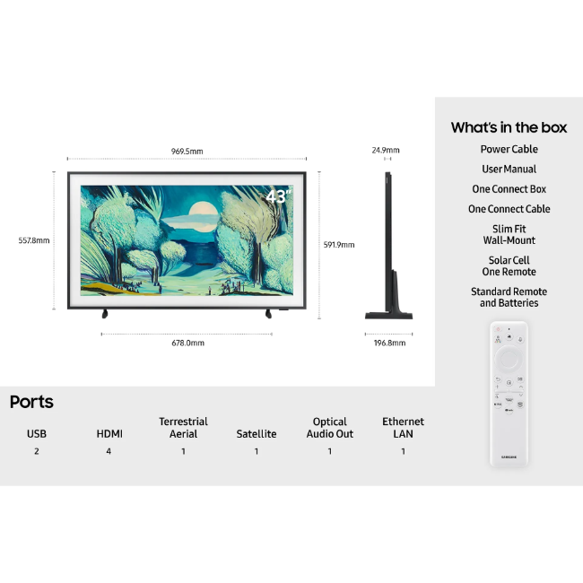 Samsung 55" QLED 4k Ai The Frame Smart TV - Black |  QE55LS03FAUXXU - Image 6