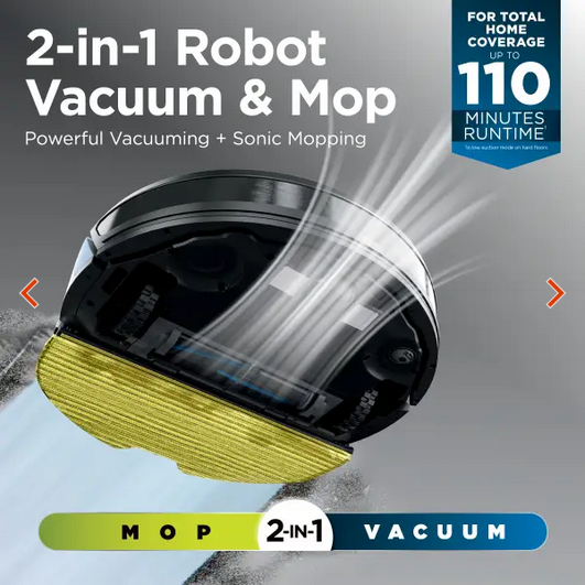 Robot Vacuum Matrix+ 2in1 Self-Empty Robot Vacuum & Mop - Black | RV2620WAUK - Image 5