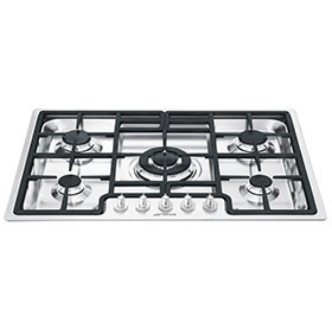 Smeg 70cm Classic 5 Burner Gas Hob - Stainless Steel | PGF75-4 - Image 2