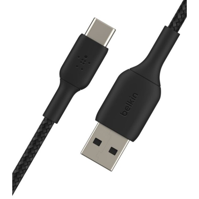 Braided USB-A to USB-C Cable 15W | 1M | Black | CAB002BT1MBK - Image 2