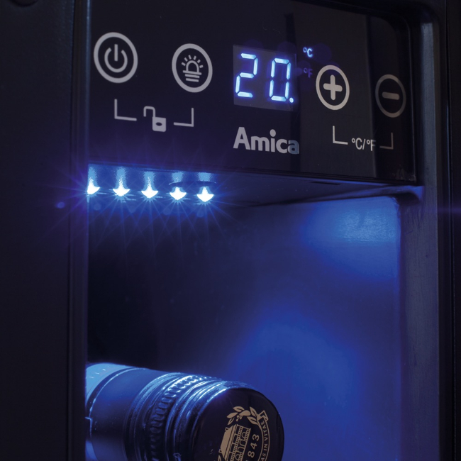 Amica 15cm Freestanding Slimline Wine Cooler in Stainless Steel | AWC150SS - Image 4 Amica 15cm Freestanding Slimline Wine Cooler in Stainless Steel | AWC150SS - Image 4