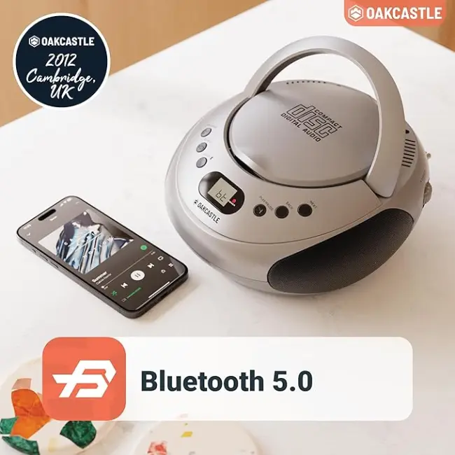 Oakcastle CD250 CD Boombox | Bluetooth | Silver | 1000002940 - Image 3
