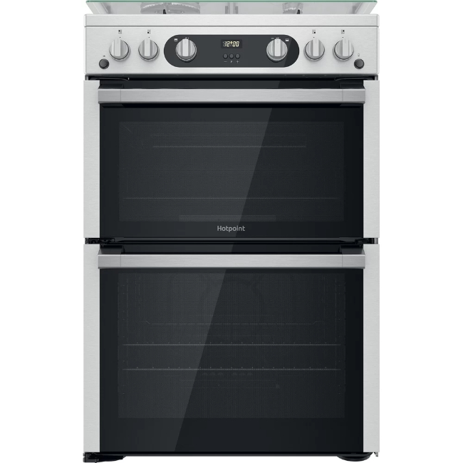 Hotpoint 60cm Gas Double Cooker - Inox | HDM67G0C2CXU Hotpoint 60cm Gas Double Cooker - Inox | HDM67G0C2CXU