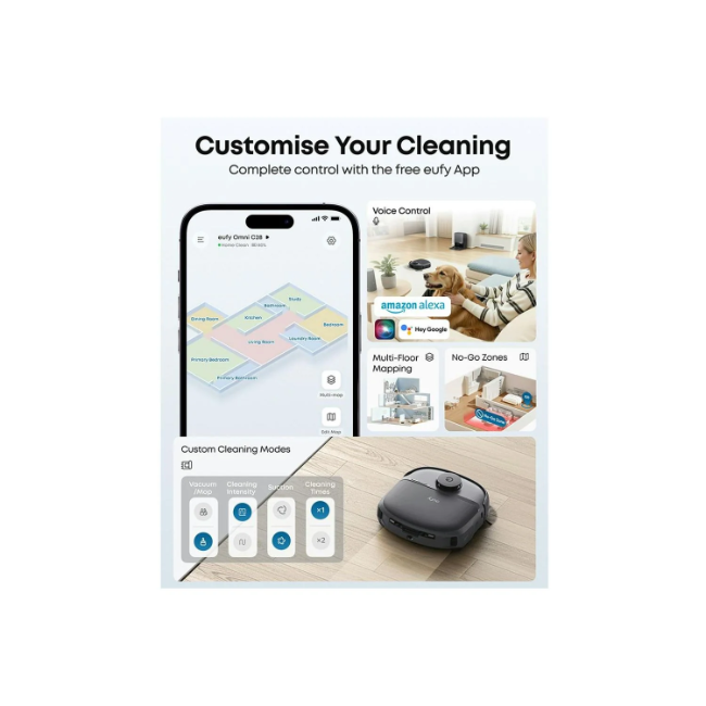 Eufy Omni C28a Robot Vac With Accessory - Black | T211AV10 - Image 6
