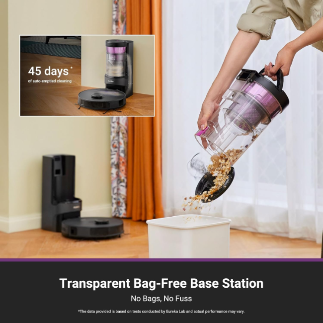 Eureka E20 Plus Robot Vac with Bagless Docking Station - Black & Purple | SNERE20PLUSBK - Image 5