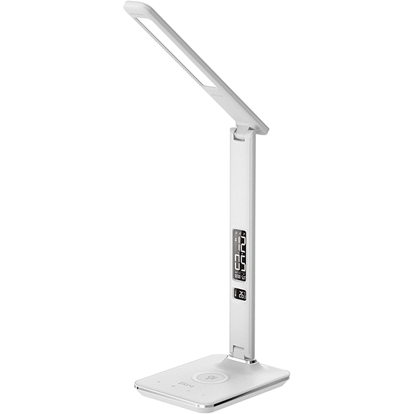 Groov-e ARES Desk LED Lamp with Wireless Charging Pad & Clock - White | GVWC04WE Groov-e ARES Desk LED Lamp with Wireless Charging Pad & Clock - White | GVWC04WE