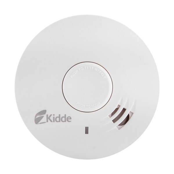 Kidde Battery Powered Smoke Alarm With Hush Button - White | FSK10Y29 Kidde Battery Powered Smoke Alarm With Hush Button - White | FSK10Y29
