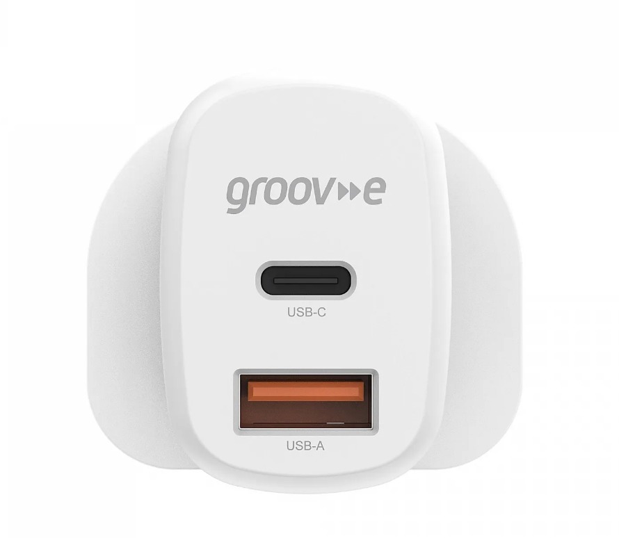 Groove 20W Dual USB-C & USB-A Charger - White | GVMA105WE - Image 2