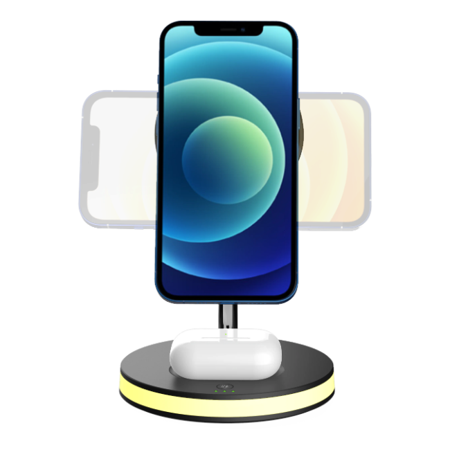 Deltaco 3-in-1 Wireless Charger - Black | QI1041 - Image 8