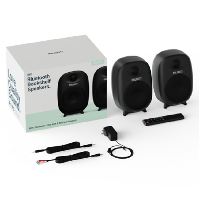 Majority Bookshelf Speaker D80 - Black | 1000002883 - Image 2 Majority Bookshelf Speaker D80 - Black | 1000002883 - Image 2