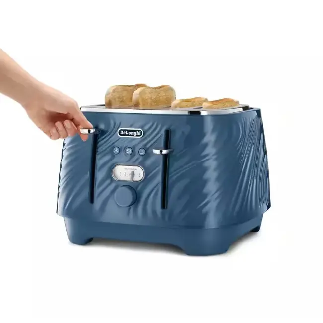 Delonghi Ballerina Seta 4 Slice Toaster | Silk Blue | CTDS4003.BL - Image 3