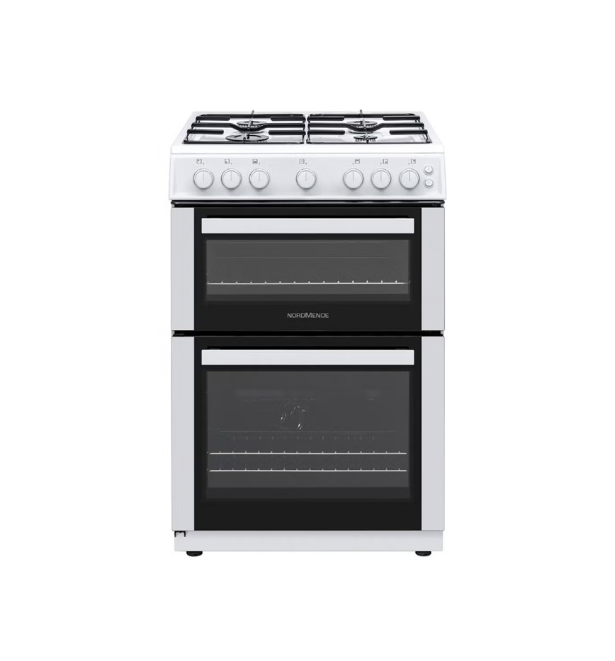 Nordmende 60cm Twin Cavity Gas Cooker - White | CTG62LPGWH Nordmende 60cm Twin Cavity Gas Cooker - White | CTG62LPGWH