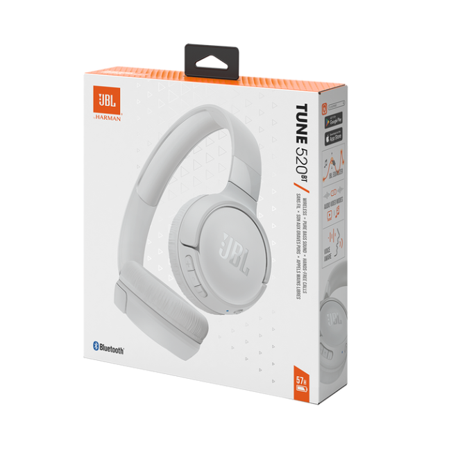 JBL Tune Wireless On Ear Headphones - White | JBLT520BTWHTEU - Image 11