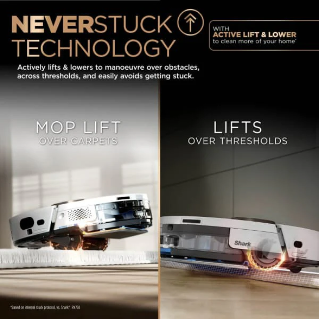 Shark PowerDetect NeverTouch Pro 2in1 Robot Vac & Mop  - White | RV2800ZEUKWH - Image 6