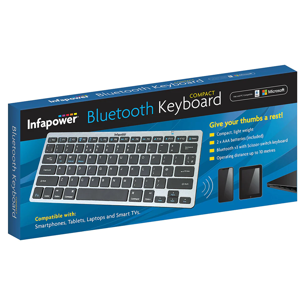 Infapower X207 Wireless Bluetooth Keyboard - Silver | 212705 - Image 2