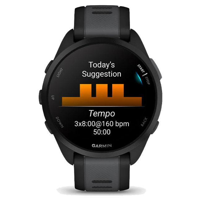 Garmin Forerunner 165 Music Smart Watch - Black and Slate Grey | 010-02863-30 - Image 2