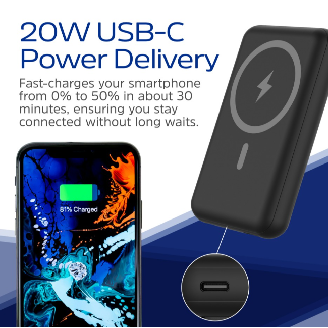 Energiser 15W Magnetic Wireless Charging Power Bank | Black | BQM10002PQ - Image 7