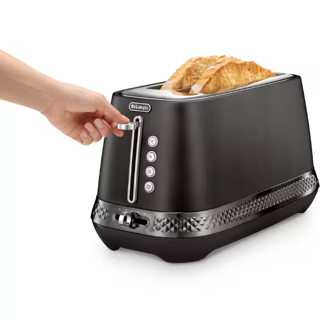 DeLonghi Diadema 2 Slice Toaster | Long Slots | Onyx Black | CTV3003.BK - Image 2
