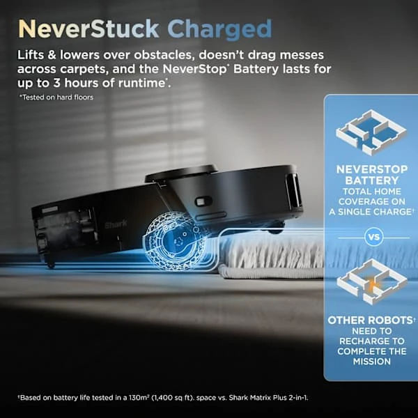 Shark ThermaCharged PowerDetect Robot Vacuum | Wet & Dry | Black | RV2900XEUK - Image 2