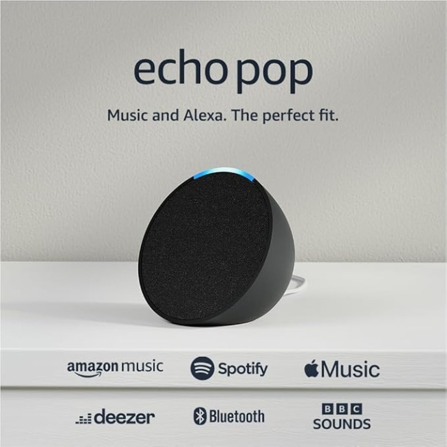 Amazon Echo Pop Smart Speaker - Charcoal | ECHOPOPCHARCOAL - Image 2