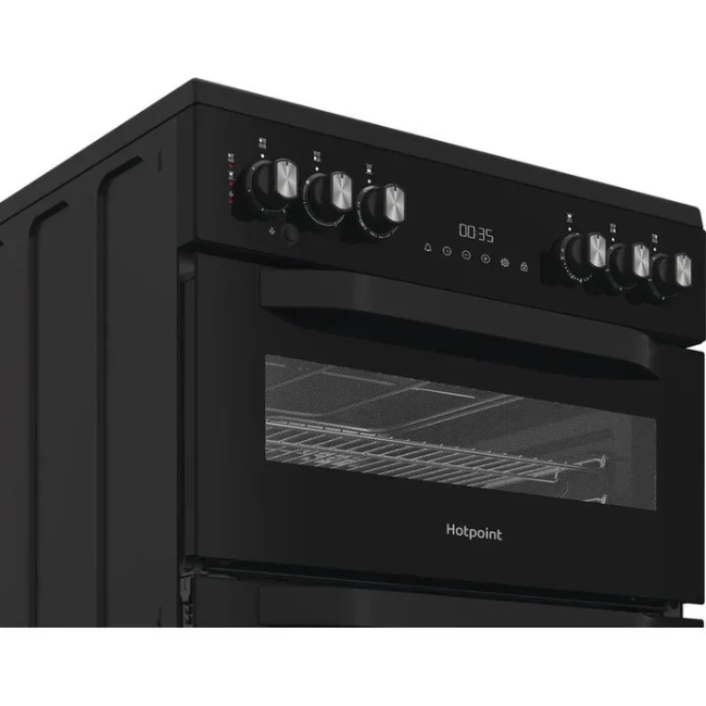 Hotpoint 60cm Freestanding Electric Double Cooker with Air Fryer - Black | HDE6VDCASB1 - Image 4