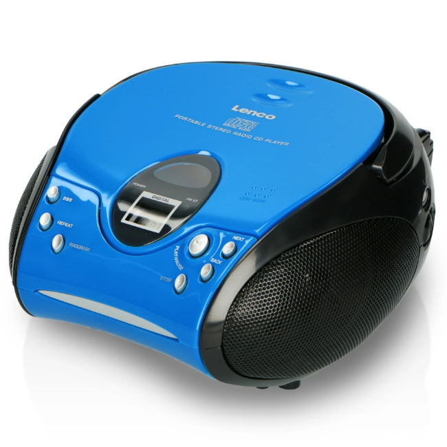 Lenco SCD-24 FM Radio With CD Player | Blue & Black | SCD-24-BLUE