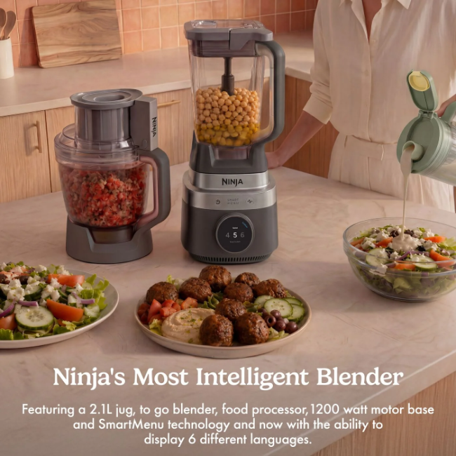 Ninja CrushBOSS 3-in-1 Kitchen System with Food Processor & Tumbler | LB401UKBK - Image 2