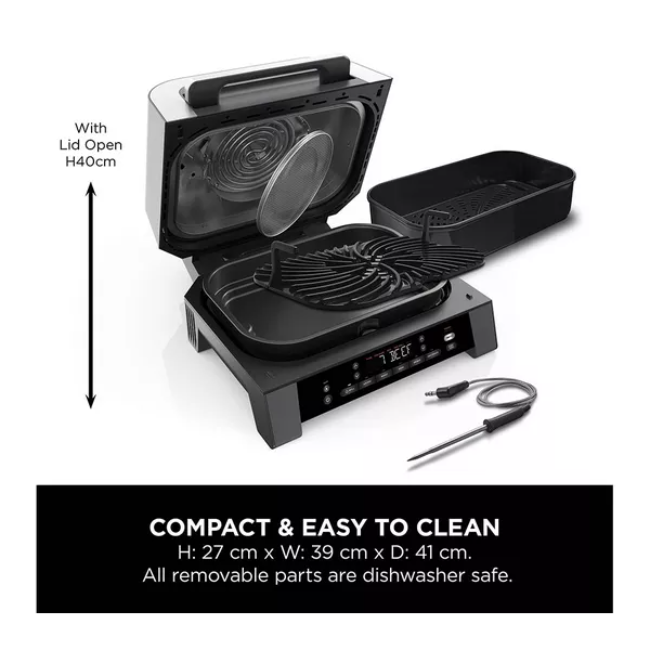 Ninja 6-In-1 Indoor Grill And Air Fryer - Grey/Silver | DG551UK - Image 9