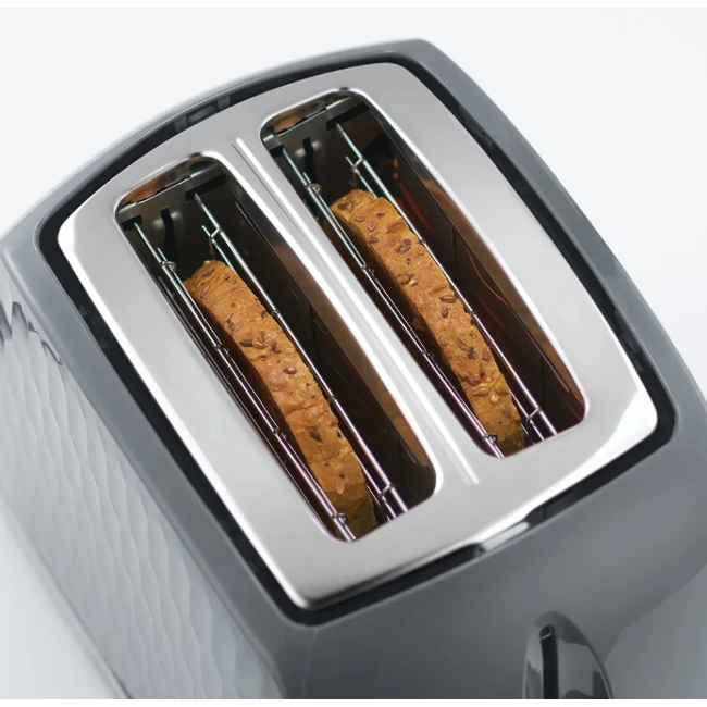 Russell Hobbs Honeycomb 2 Slice Toaster | Grey | 26063 - Image 4