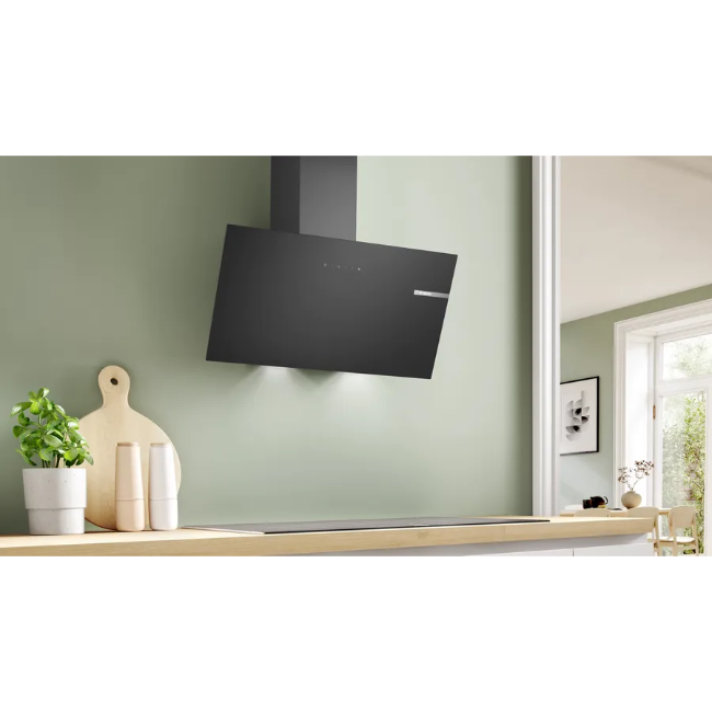 Bosch Series 2 Angled Wall-Mounted Cooker Hood 80 cm - Black | DWK85DK60B - Image 3