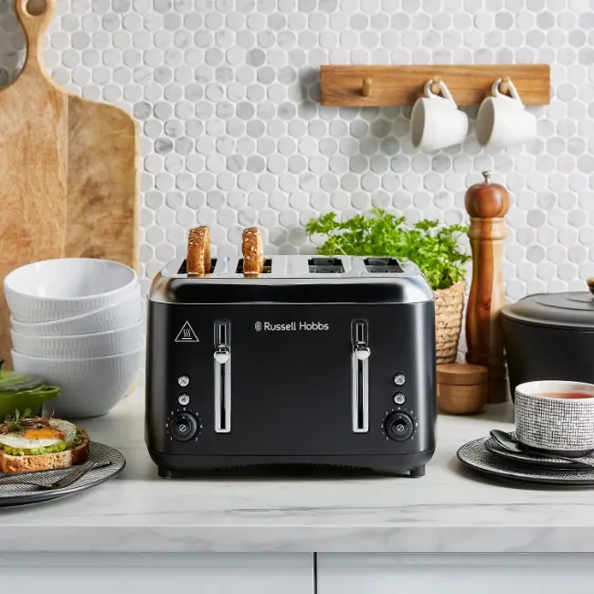 Russell Hobbs Addison 4 Slice Toaster | Matte Black | 27740 - Image 2