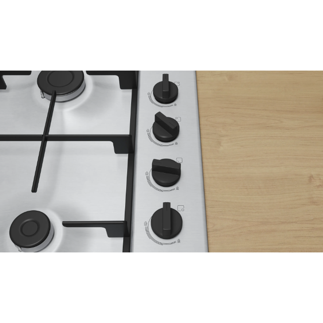 Bosch Series 2 Gas Hob 60 cm - Stainless steel | PBP6B5K60 - Image 2