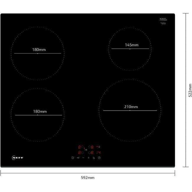 Neff 60cm 4 Zone Induction Hob - Black | T36FBE1L0 - Image 2