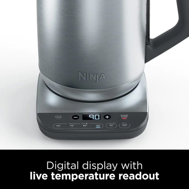 Ninja Rapid Boil Variable Temperature 1.7L Kettle - Stainless Steel | KT201UK - Image 3