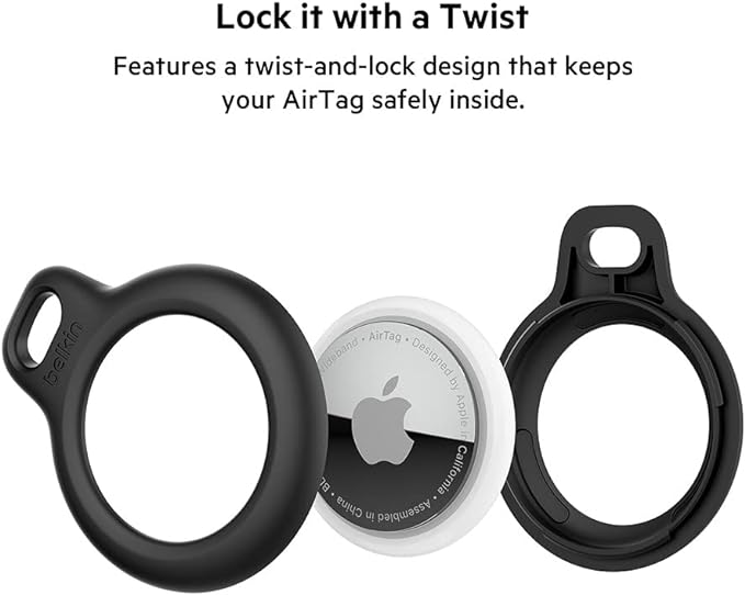 Belkin Secure Apple Air Tag Case with Key Ring - Black | F8W973BTBLK - Image 2