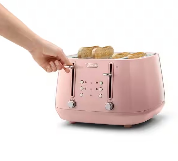 Delonghi Eclettica 4 Slice Toaster - Pink | CTY4003.PK - Image 4